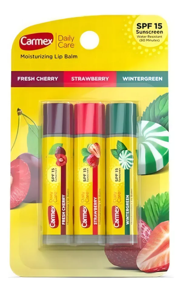 Carmex Moisturizing Bastão Kit Com 3 Sabores SPF 15