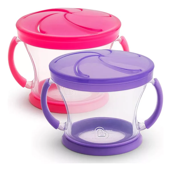 Porta Snack Container Munchkin Kit 2 Rosa E Roxo