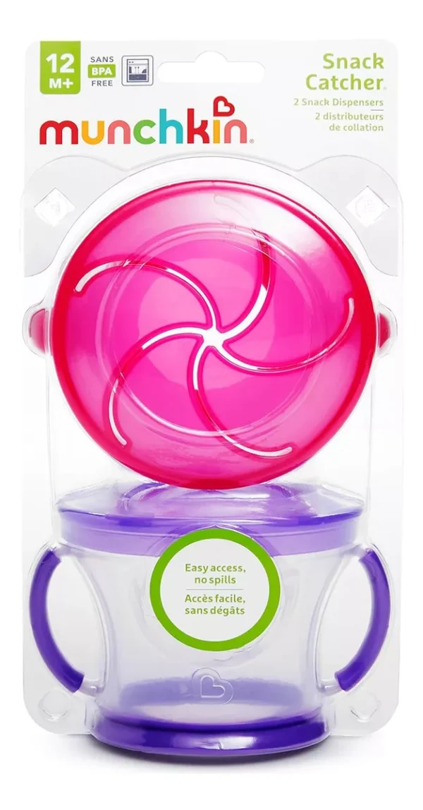 Porta Snack Container Munchkin Kit 2 Rosa E Roxo - Imagem 2