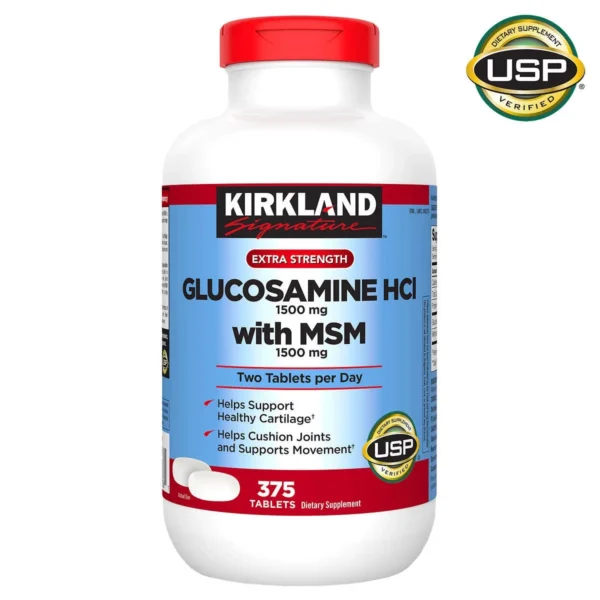 Kirkland Signature Glucosamine com MSM, 375 tablets