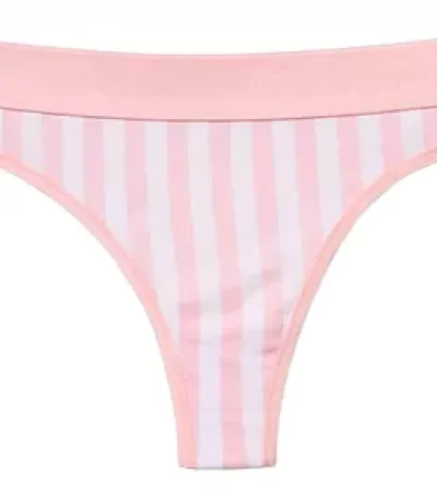 Victoria's Secret Calcinha Fio Dental Rosa Claro Listras M