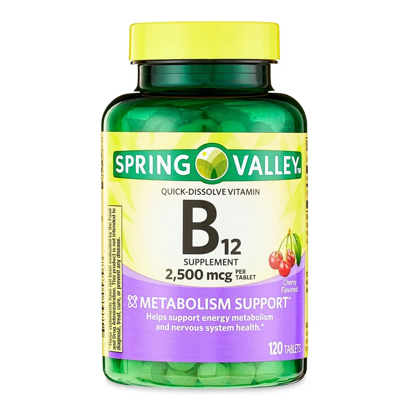 B12 2,500mcg Spring Valley Sublingual 120 Tablets