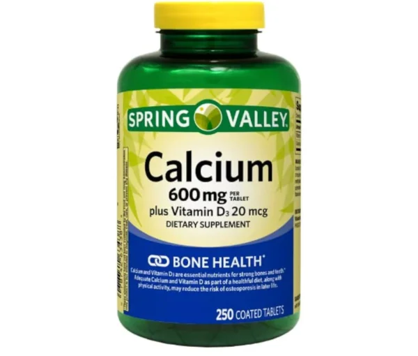 Calcium 600mg + Vitamina D3 20mcg, 250 Tablets