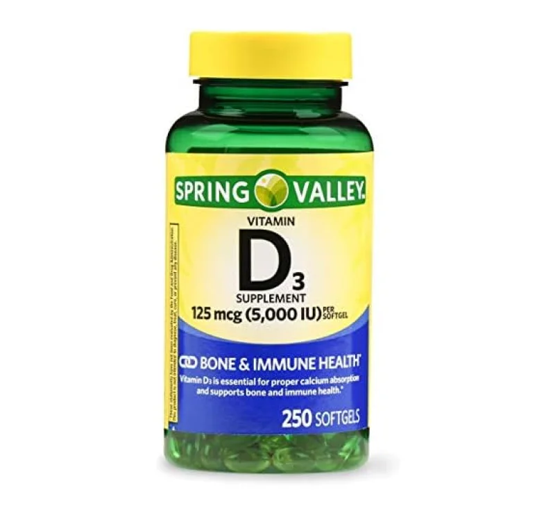 D3 125mcg 5000IU Spring Valley 250 Softgels