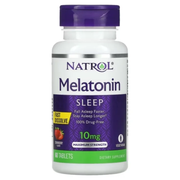 Melatonin 10mg Natrol Sublingual 60 Tabets Sabor Morango