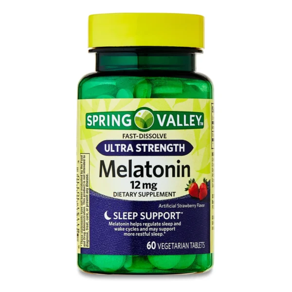 Melatonin 12mg Spring Valley Sublingual 60 Tablets Morango