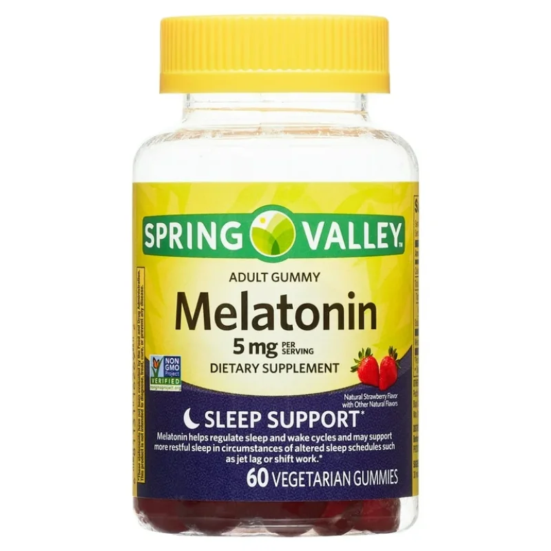 Melatonin 5mg Spring Valley 60 Gummies Morango