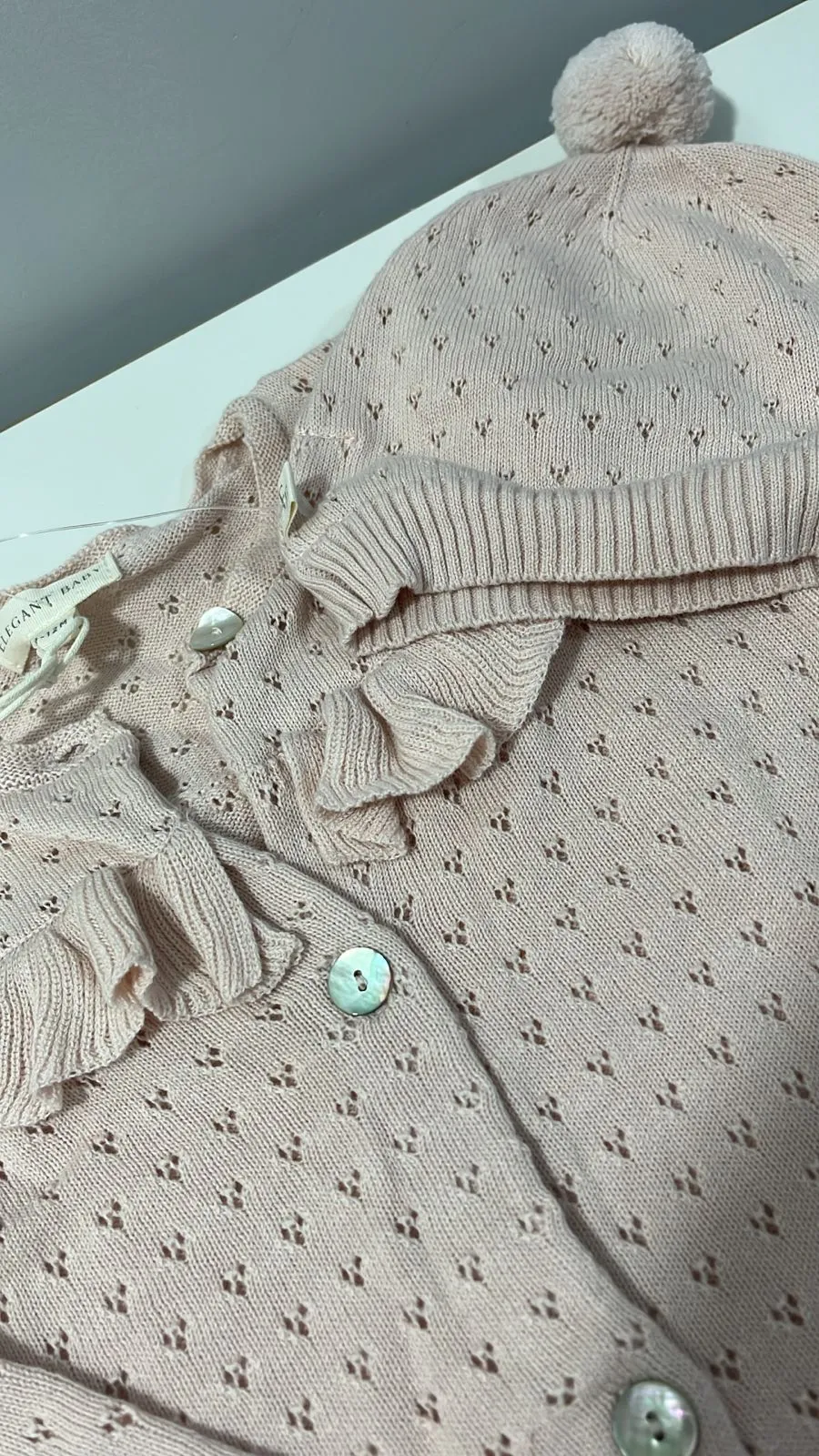 Casaco de fio + touca Elegant Baby 9-12 meses - Imagem 2