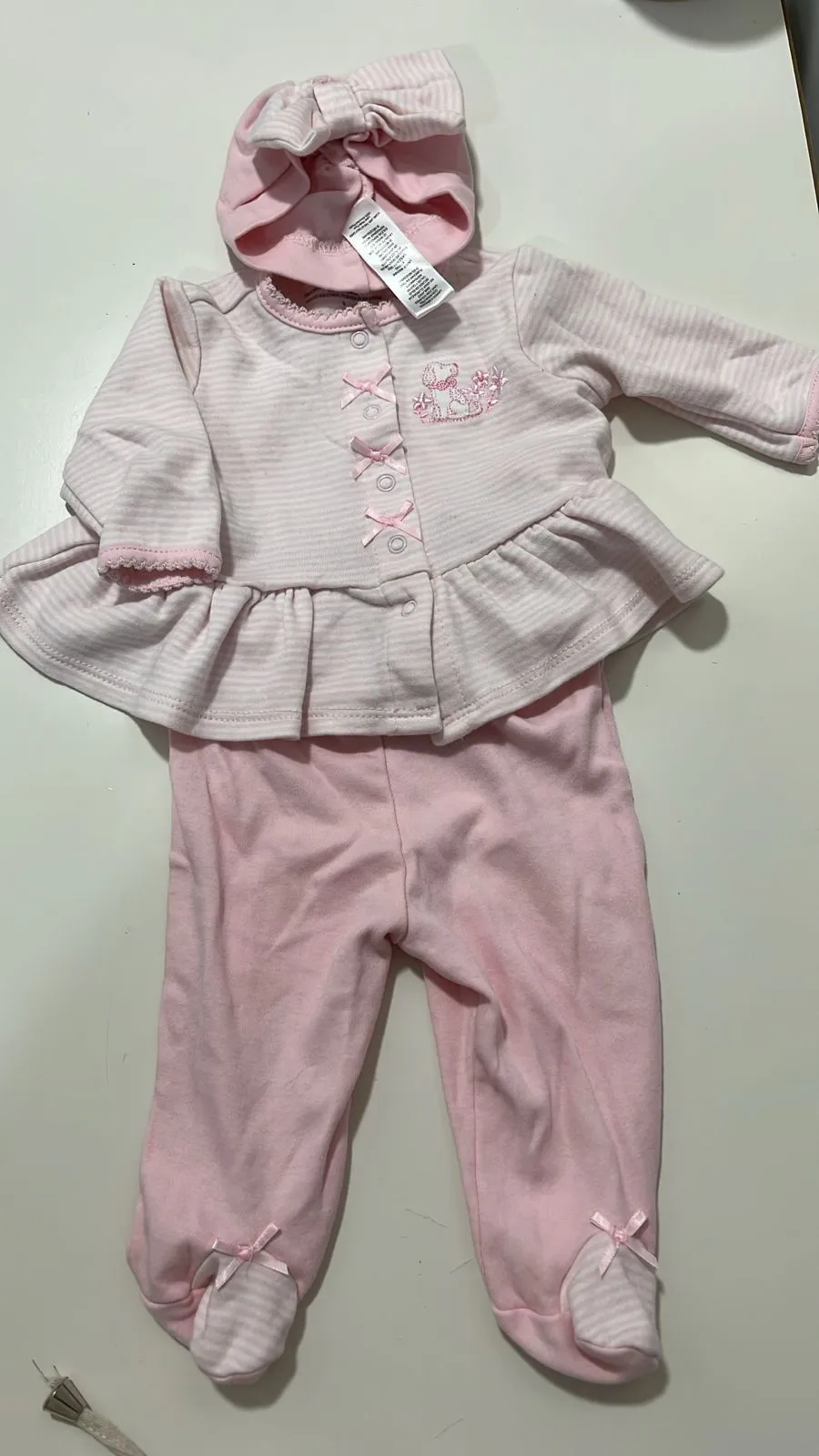 Conjunto Little Me calça + blusa + touca RN