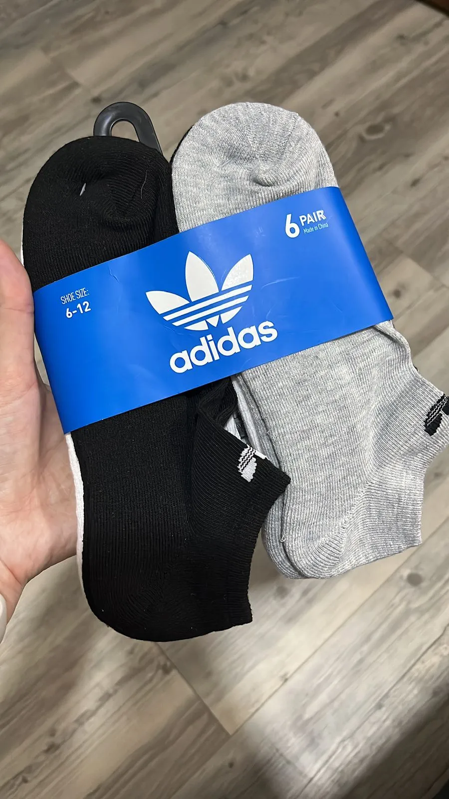 Meia Adidas 6 Pares branco/preto/cinza