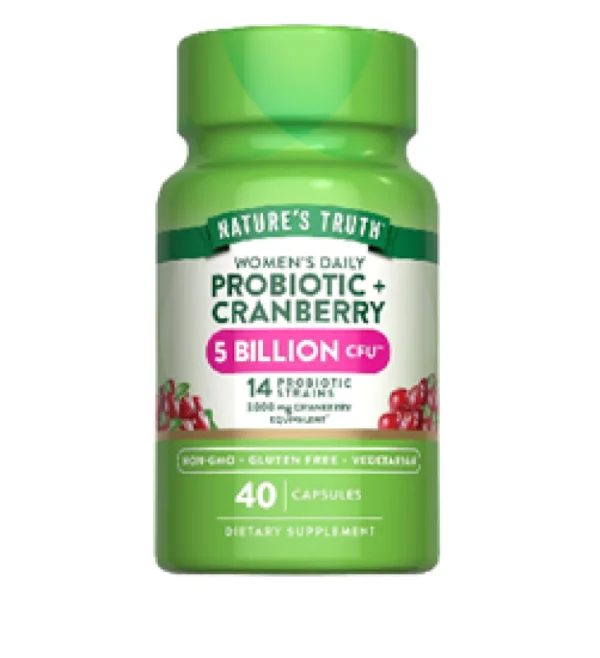 Probiotico + Cranberry 5 Billion Nature's Truth 40 Capsulas