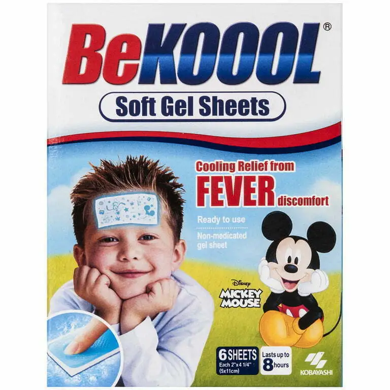 BeKoool Gel Adesivo Redutor De Febre Mickey 6 Unidades