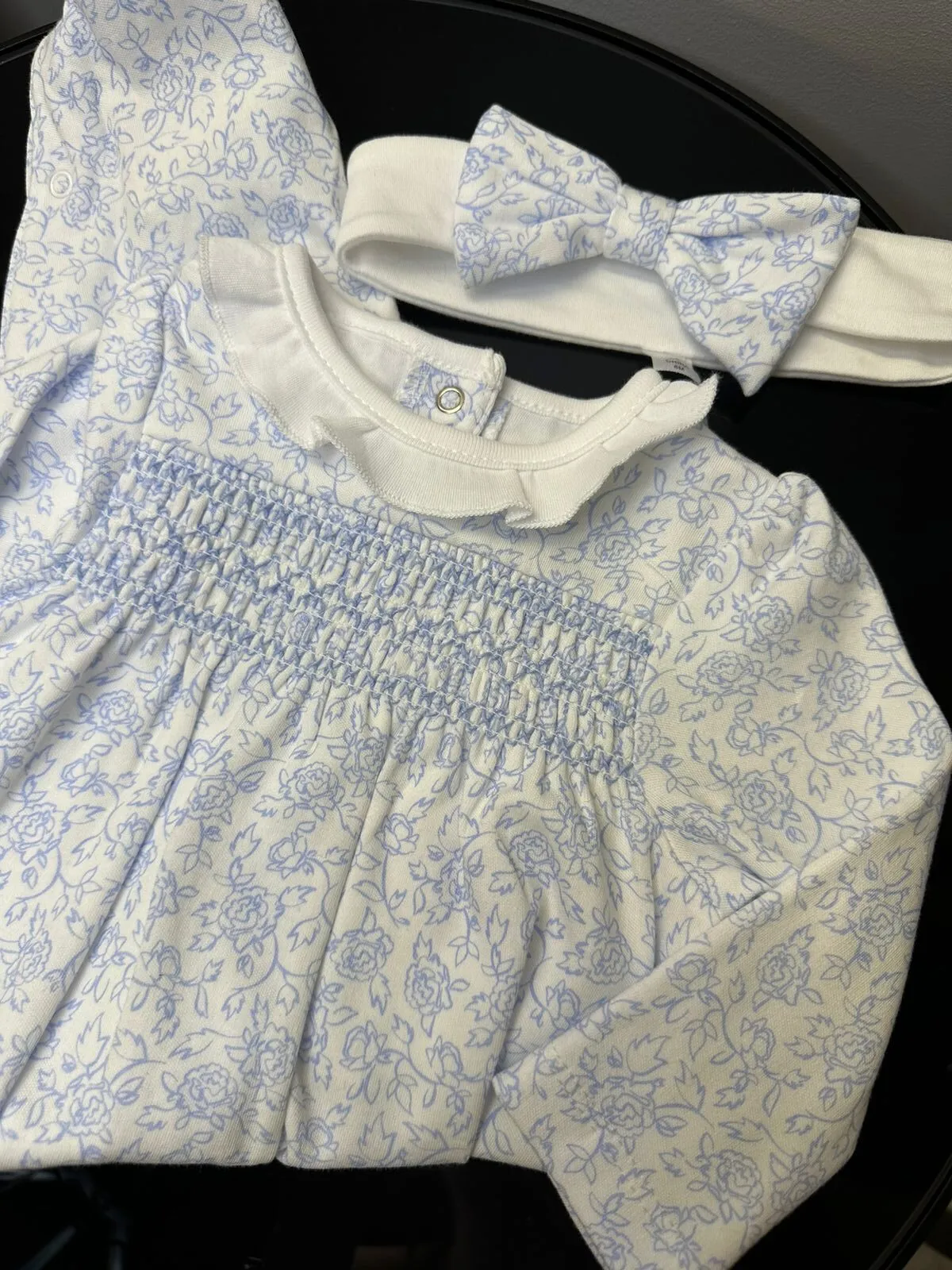 Macacão Little Me algodão pima 6 meses + tiara - Imagem 2