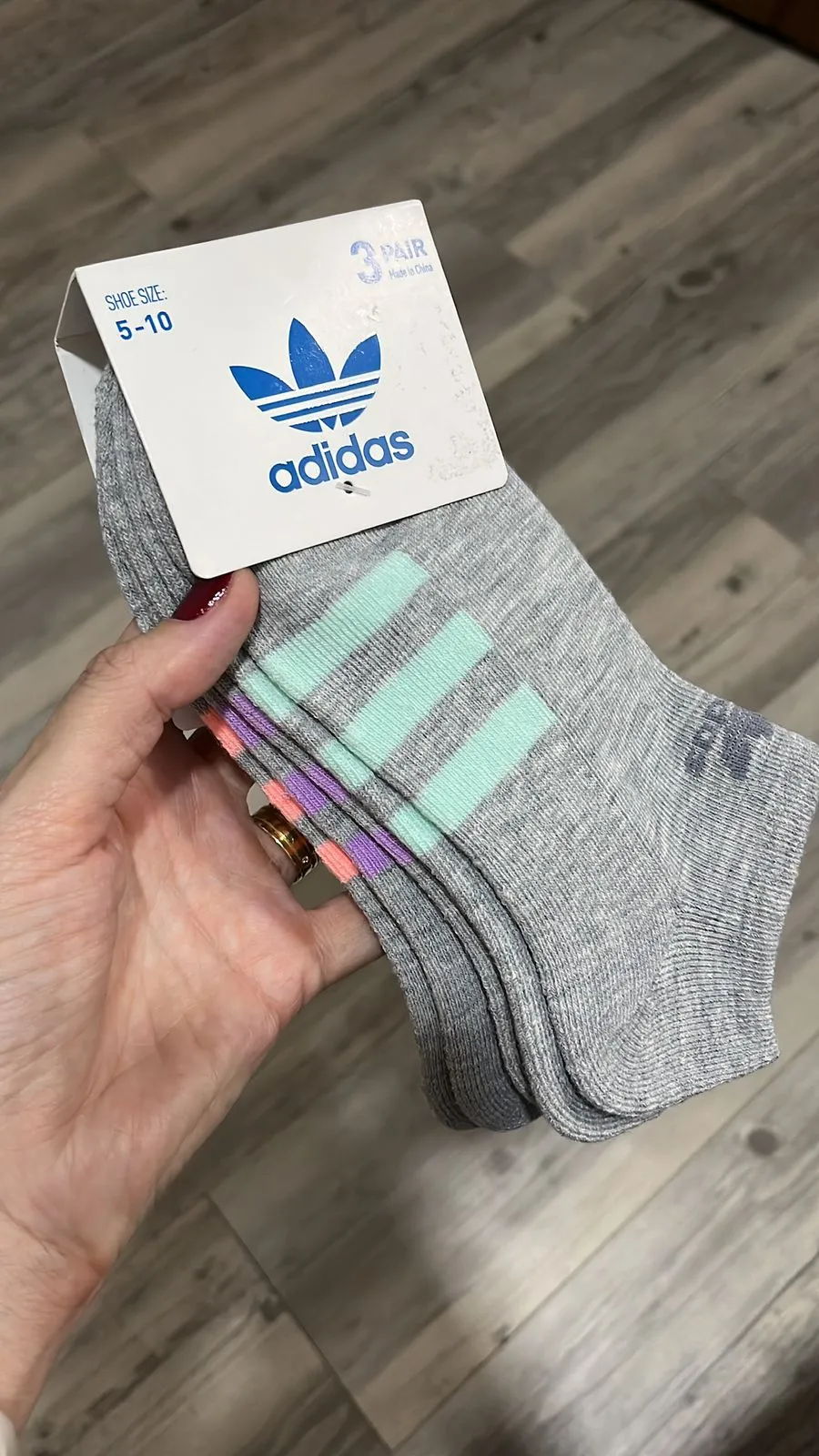 Meia Adidas 3 pares cinza