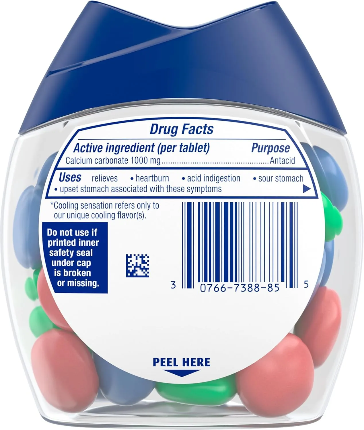 Anti-acido TUMS mastigavel sabor cooling sensation, 28 tablets - Imagem 2