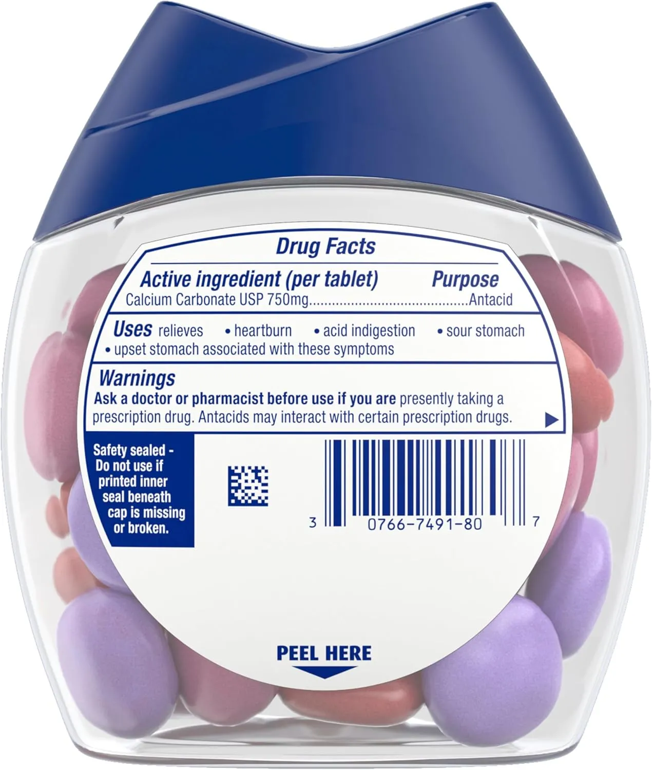 Anti-acido TUMS mastigavel sabor frutas vermelhas, 32 tablets - Imagem 2