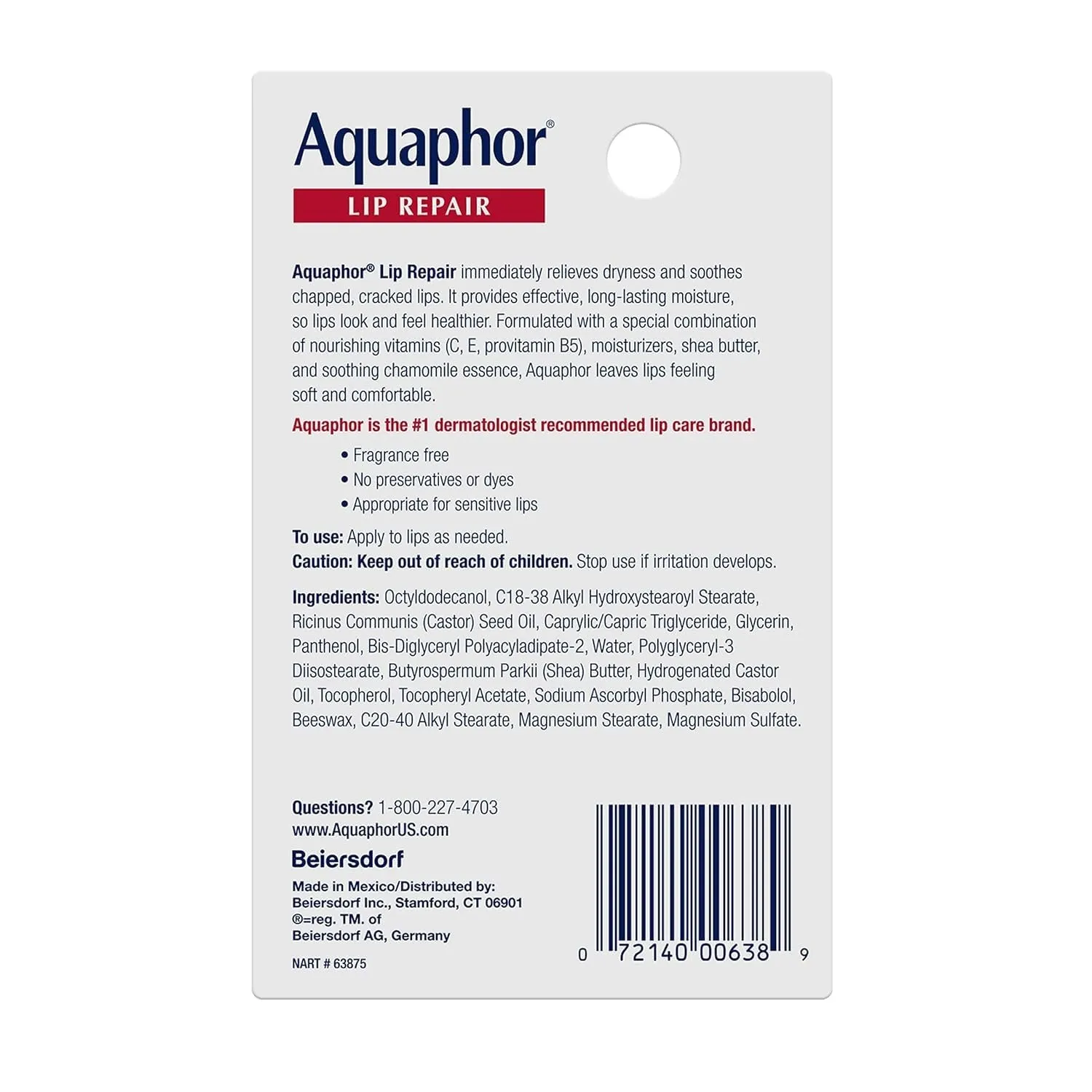 Aquaphor Lip Repair Ointment 10ml - Imagem 2