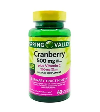 Cramberry 500mg + Vit C 200mg 60 softgels Spring Valley