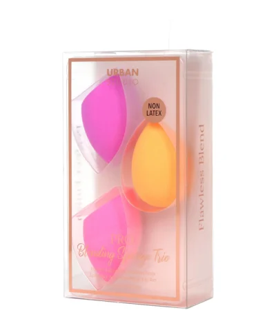 Esponja Maquiagem Case 3pc Laranja Roxo Rosa Urban Studio