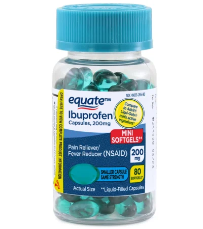 Ibuprofen 200mg Equate, 80 mini softgels