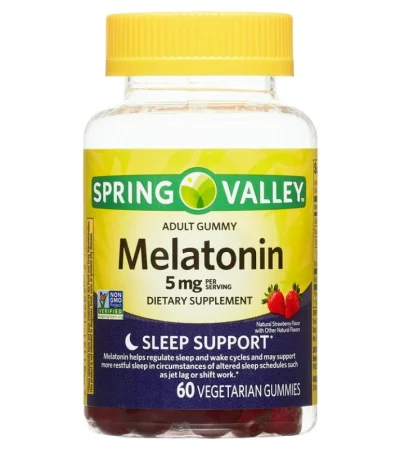 Melatonin 5mg Spring Valley 60 gummies morango